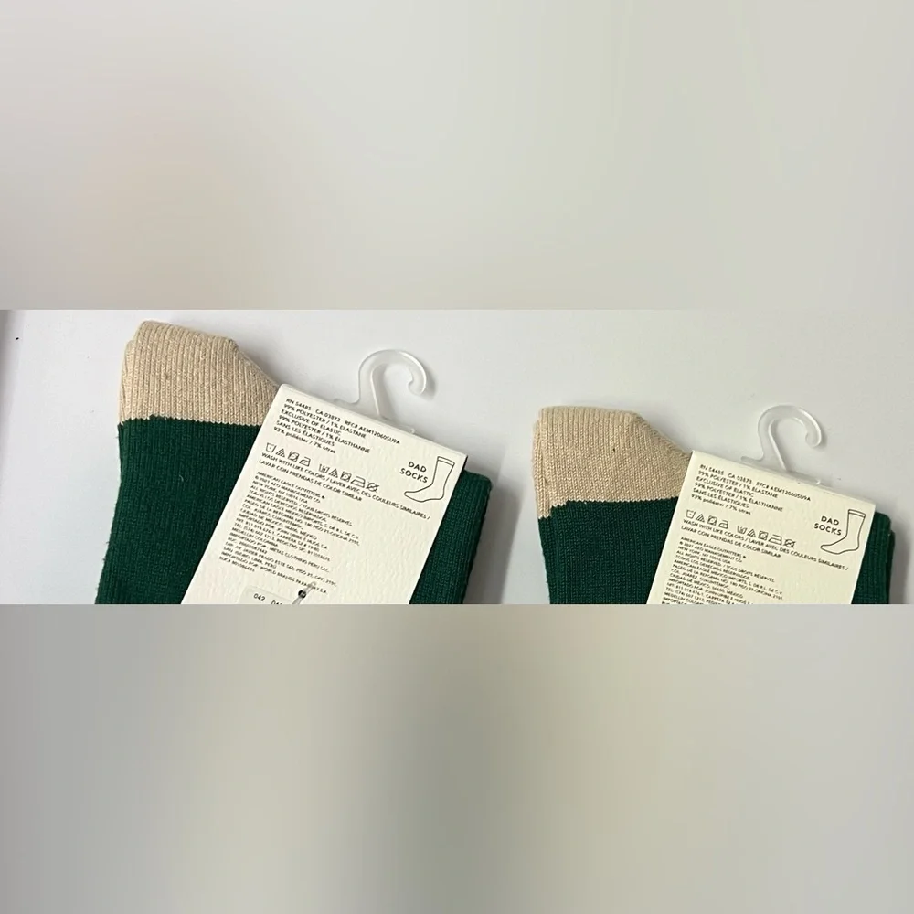 American Eagle Men Dad Green Crew Socks 2 Pack Bundle